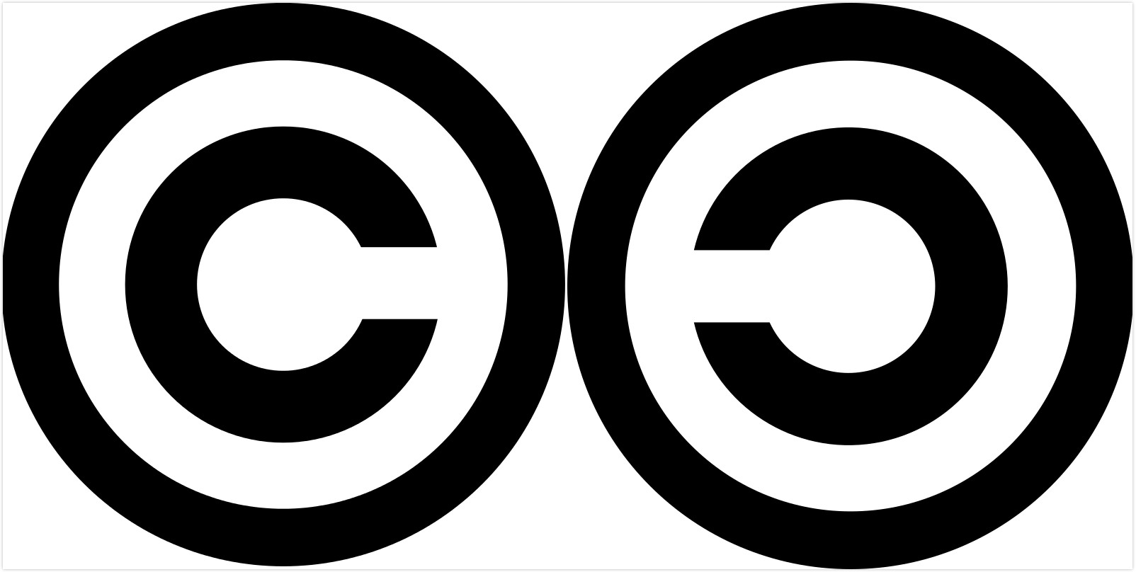 两个标志：copyright+copyleft